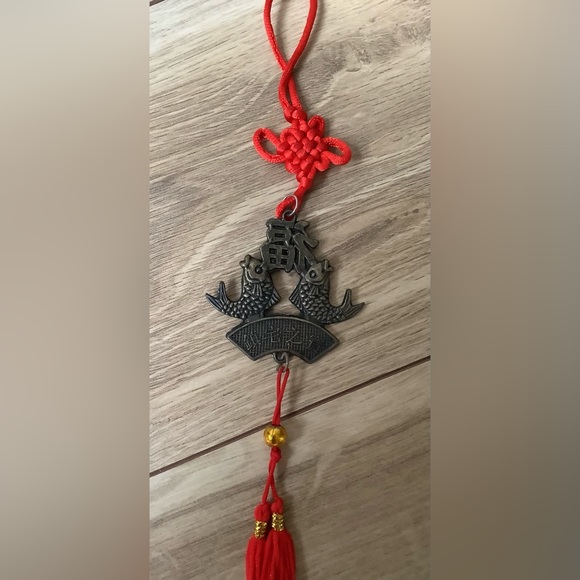 New Vintage FENG SHUI hanging double fish + good luck - Picture 2 of 8